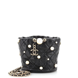 Chanel Drawstring Round Bucket Bag Pearl