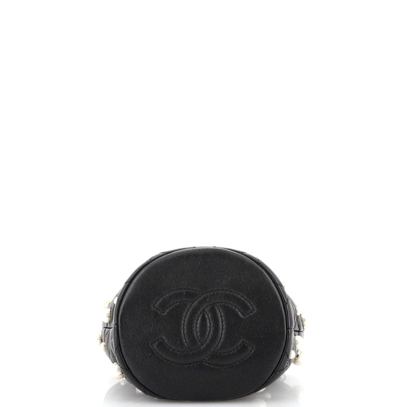 Chanel Drawstring Round Bucket Bag Pearl