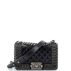 Chanel Chained Boy Flap Bag Quilted
