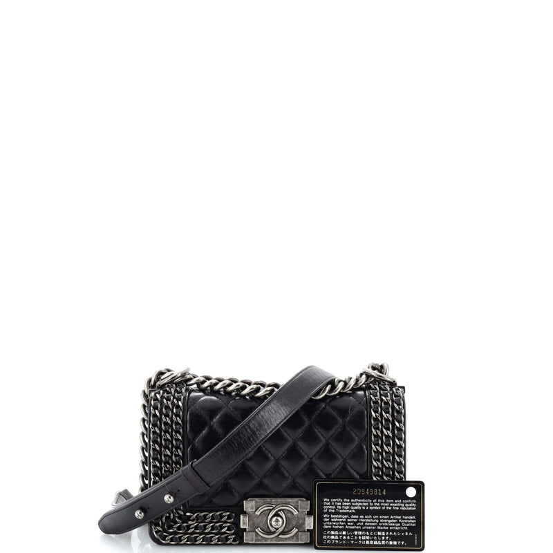 Chanel Chained Boy Flap Bag Quilted