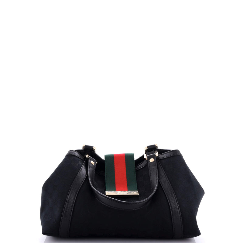 Gucci New Ladies Web Tote Gg Canvas