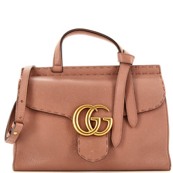 Gucci Gg Marmont Top Handle Bag Leather