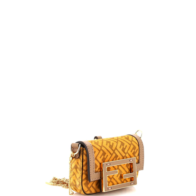 Fendi Chain Baguette Charm Bag Zucca