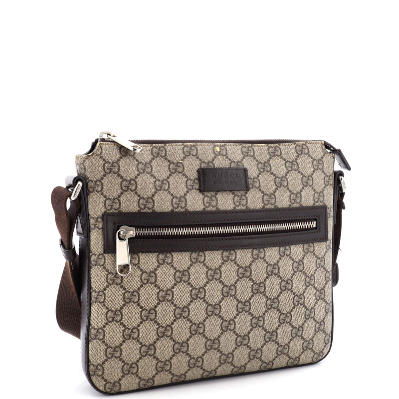 Gucci Front Zip Messenger Gg Coated