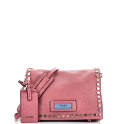 Prada Etiquette Flap Bag Studded Glace