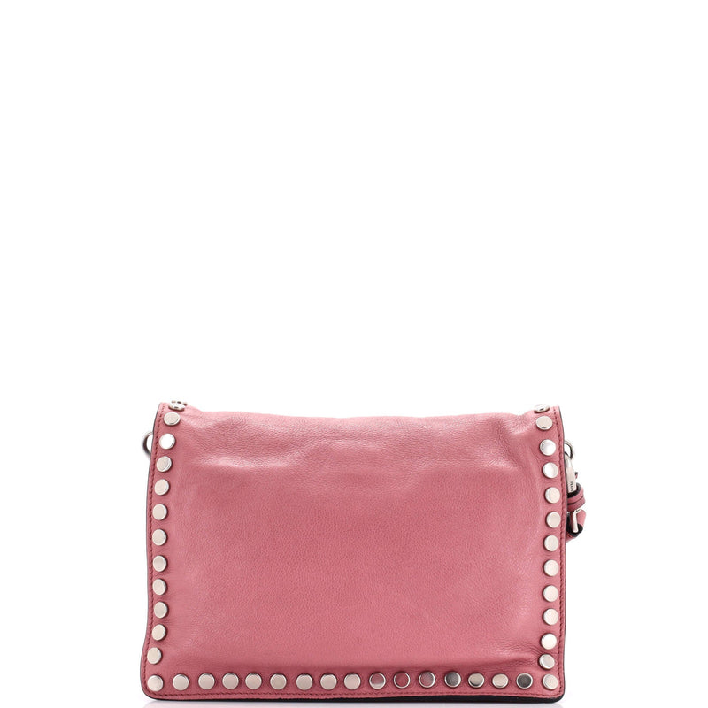 Prada Etiquette Flap Bag Studded Glace