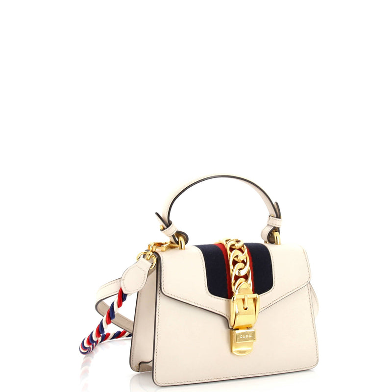 Gucci Sylvie Top Handle Bag Leather Mini