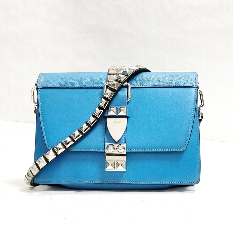 Prada Shoulder Bag Blue Leather