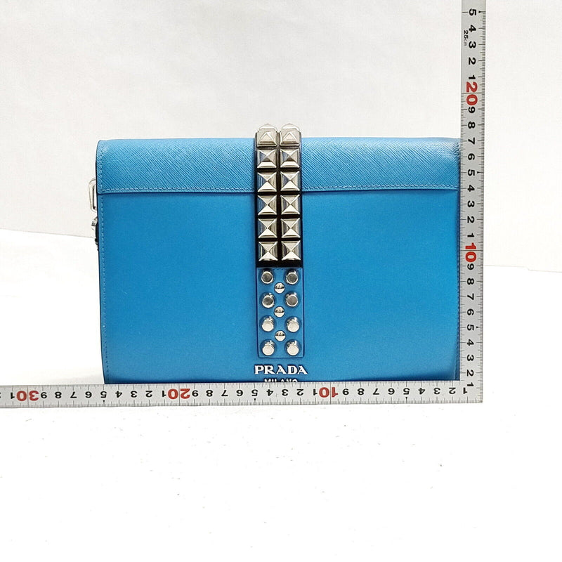 Prada Shoulder Bag Blue Leather