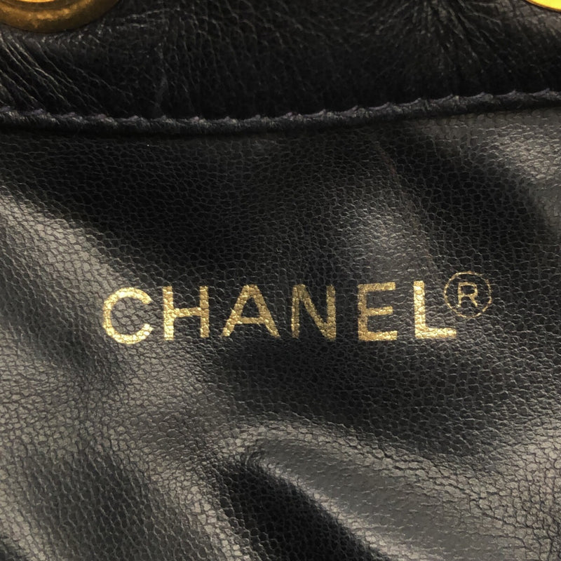 Chanel Shoulder Bag Black Canvas Leather