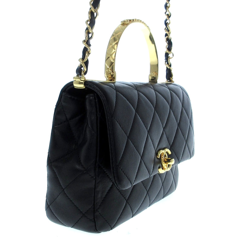 Deal Chanel Small Top Handle Flap Bag /