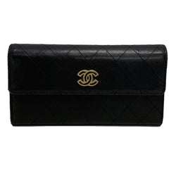 Chanel Matelasse Long Wallet Black