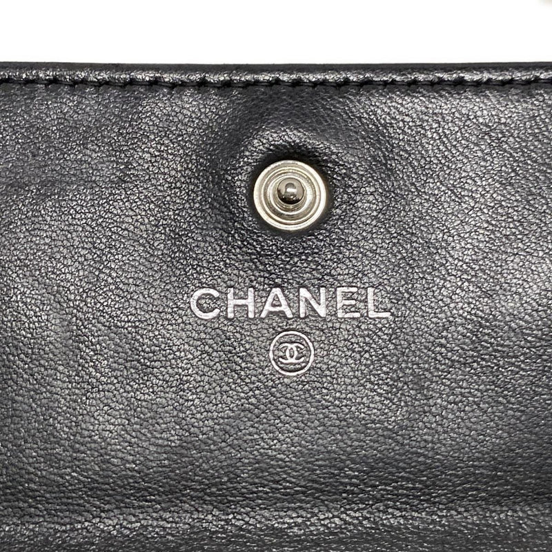 Chanel Camellia Long Wallet Black