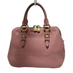 Miumiu Madras Handbag Pink Leather