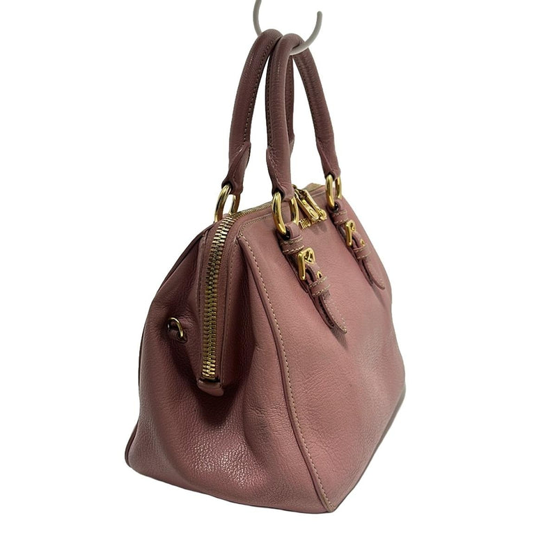 Miumiu Madras Handbag Pink Leather