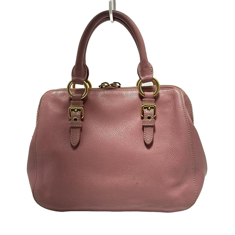 Miumiu Madras Handbag Pink Leather