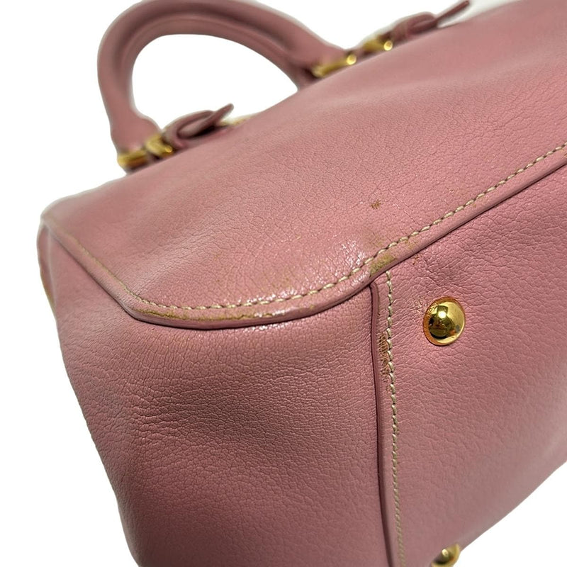 Miumiu Madras Handbag Pink Leather