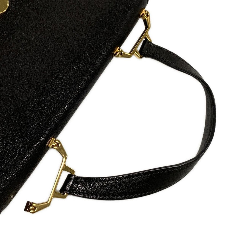 Miumiu Madras Handbag Black Leather