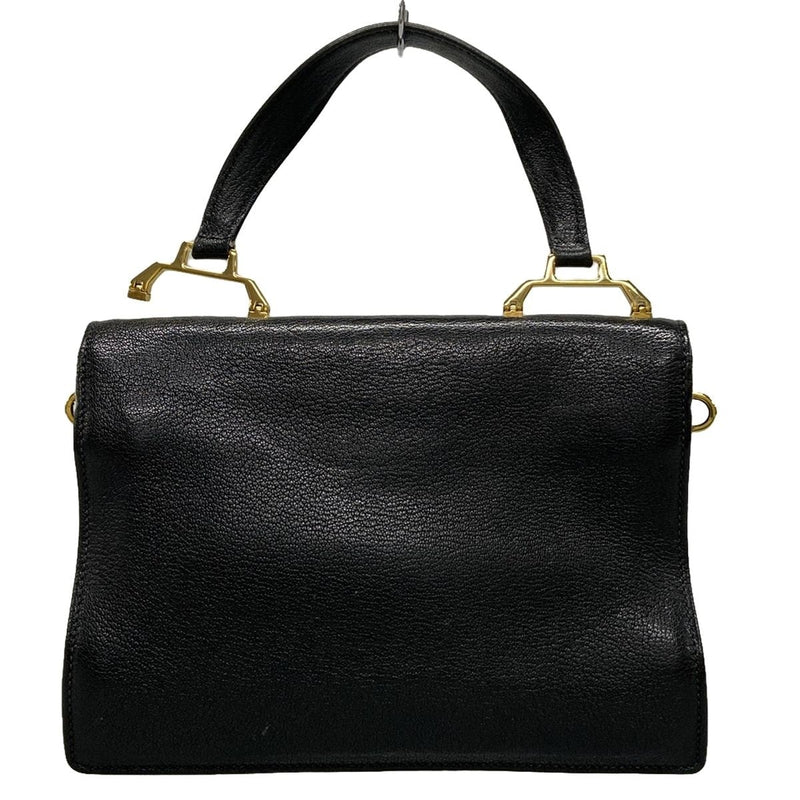 Miumiu Madras Handbag Black Leather