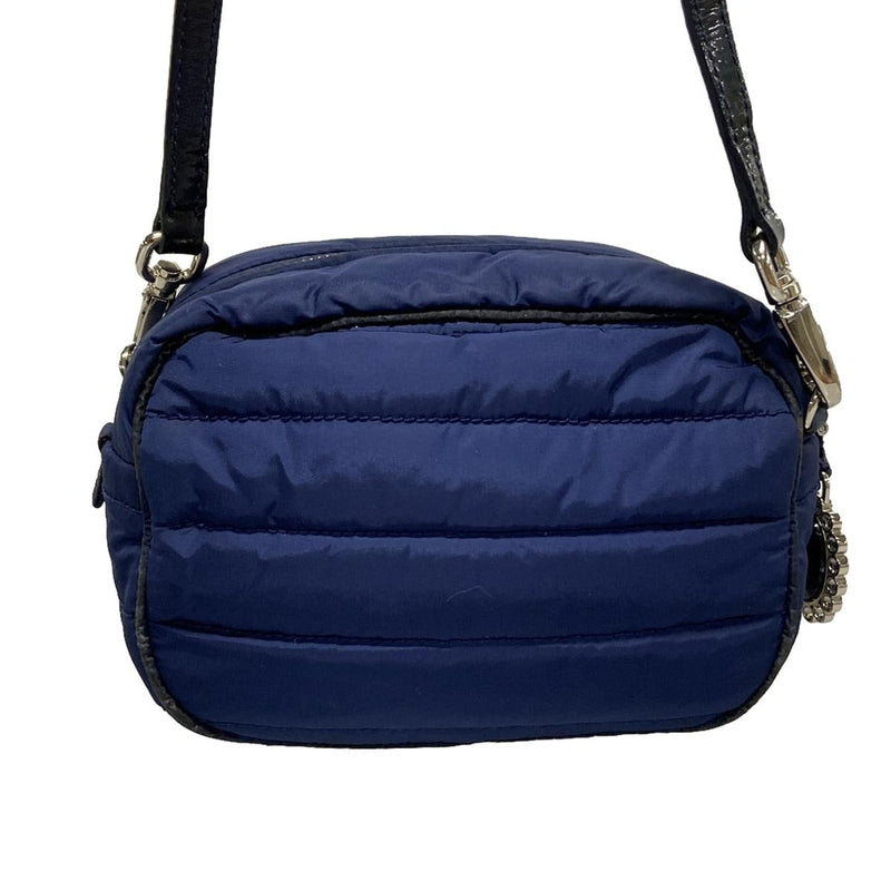 Miumiu Logo Shoulder Bag Navy Nylon