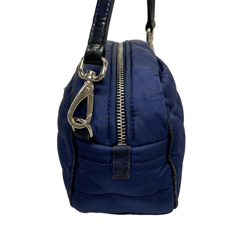 Miumiu Logo Shoulder Bag Navy Nylon