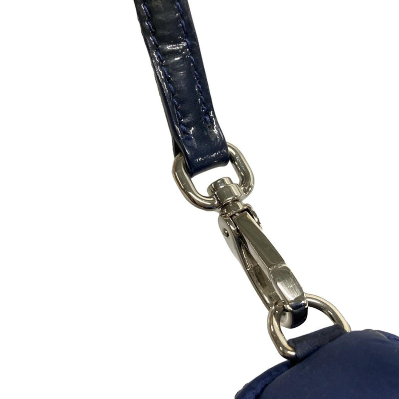 Miumiu Logo Shoulder Bag Navy Nylon