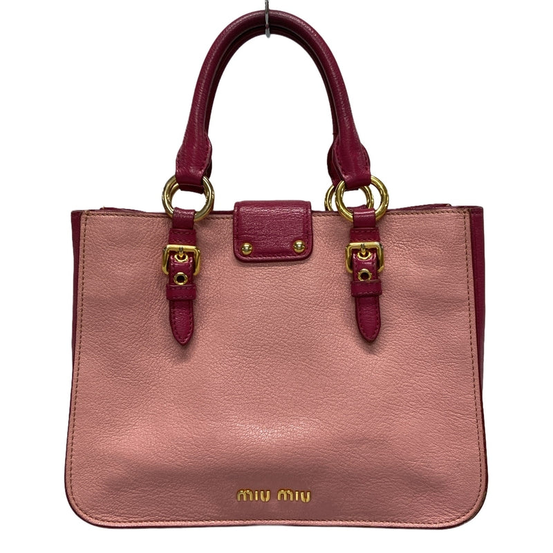 Miumiu Madras Handbag Light Pink Leather