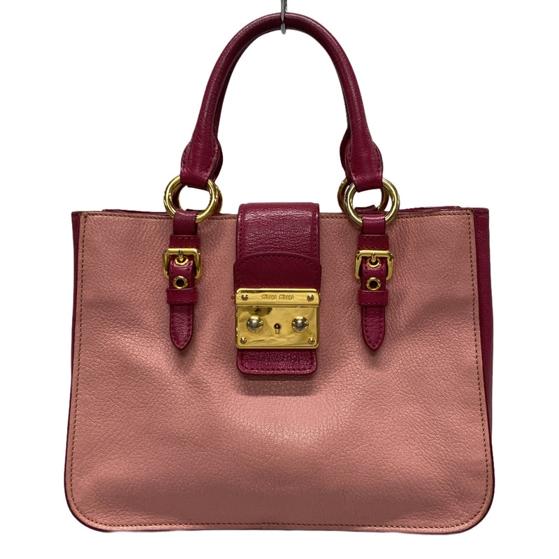 Miumiu Madras Handbag Light Pink Leather