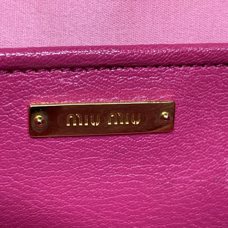 Miumiu Madras Handbag Light Pink Leather