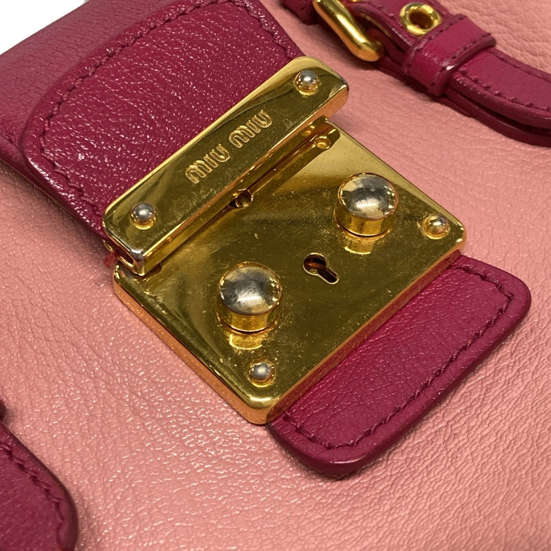 Miumiu Madras Handbag Light Pink Leather