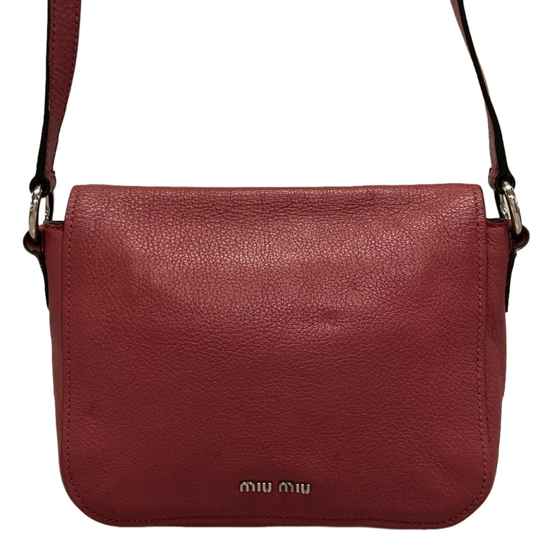 Miumiu Madras Shoulder Bag Pink Leather