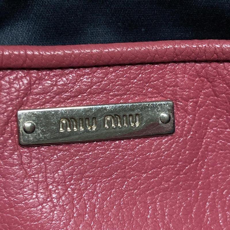 Miumiu Madras Shoulder Bag Pink Leather