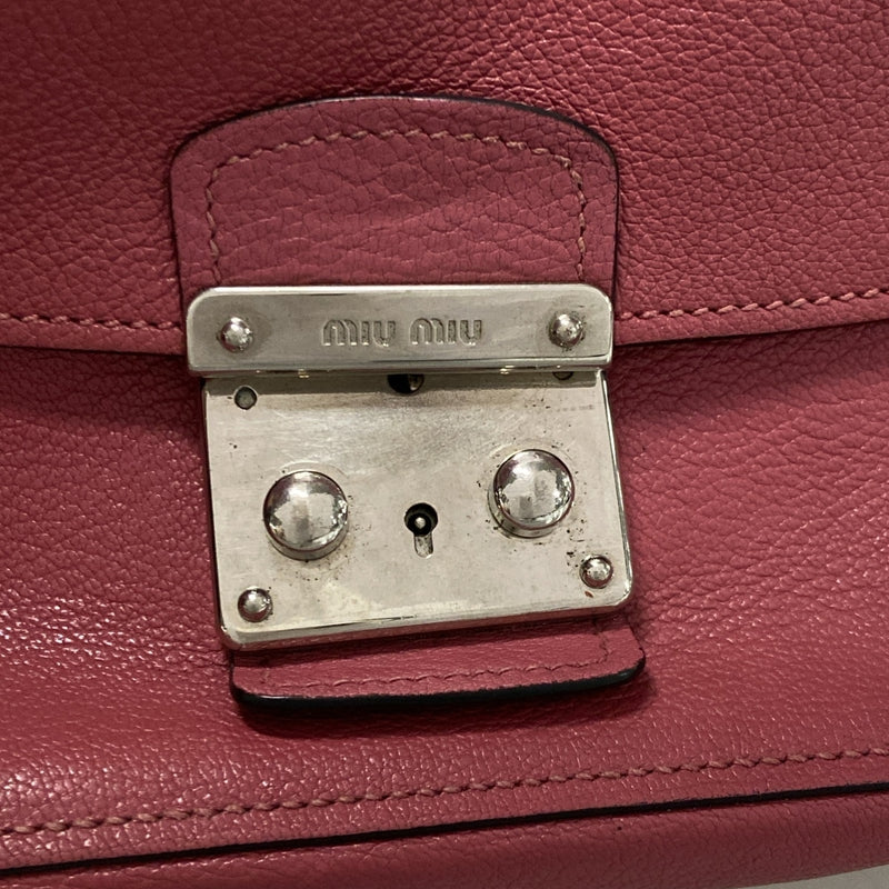 Miumiu Madras Shoulder Bag Pink Leather