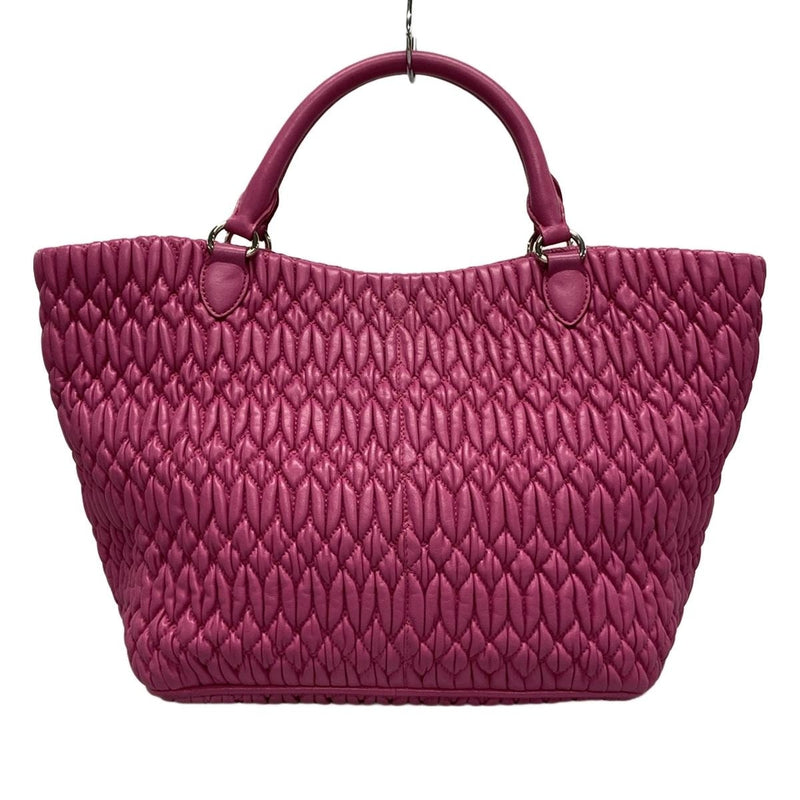 Miumiu Miu Crystal Tote Bag Pink Leather