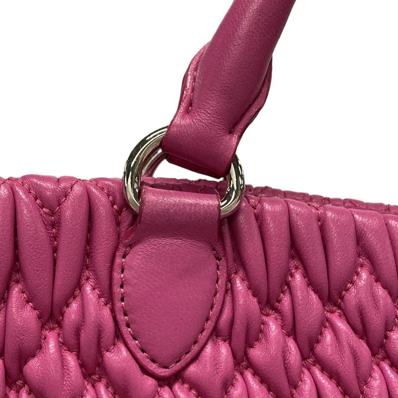 Miumiu Miu Crystal Tote Bag Pink Leather