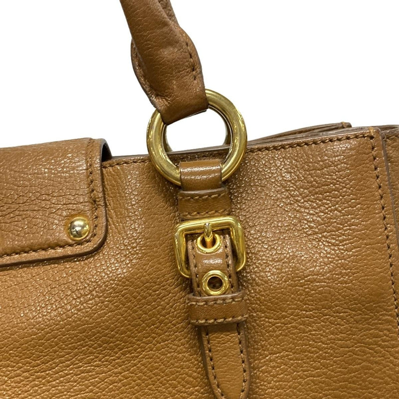 Miumiu Tote Bag Brown Leather