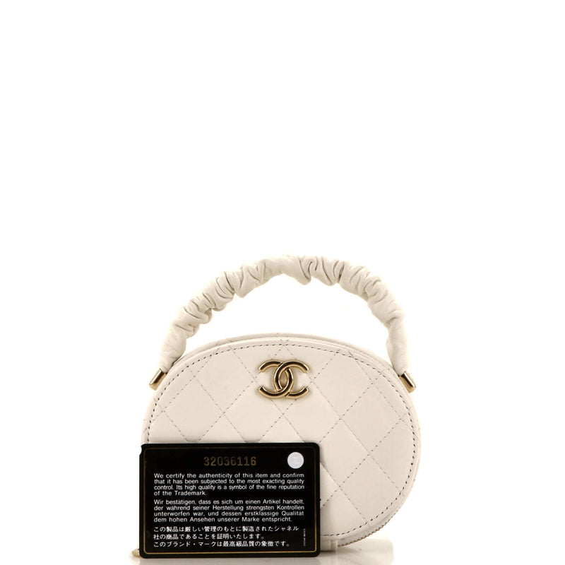 Chanel Cc Ruched Oval Top Handle Quilted