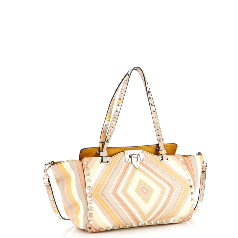 Valentino Garavani Rockstud Tote Striped