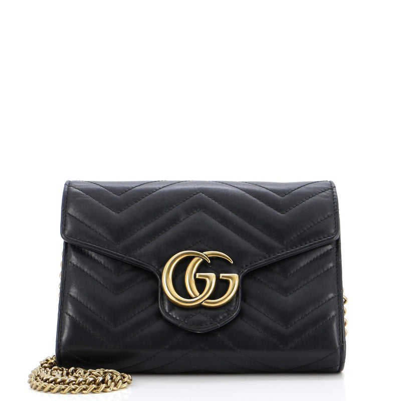 Gucci Gg Marmont Chain Wallet Matelasse