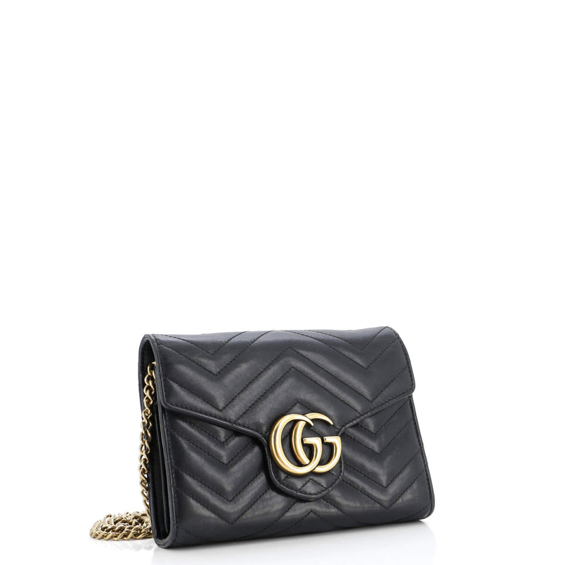 Gucci Gg Marmont Chain Wallet Matelasse