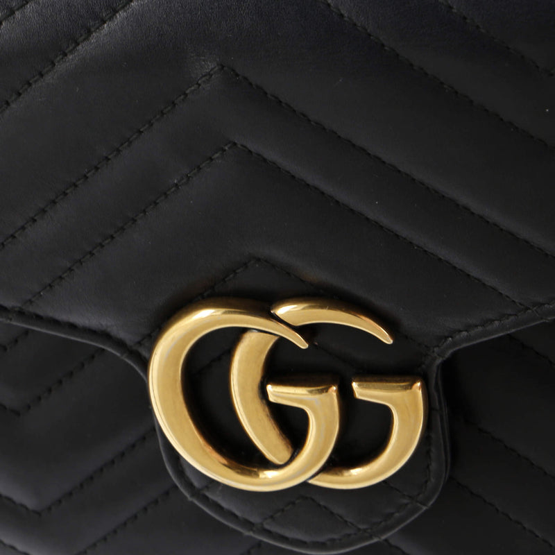 Gucci Gg Marmont Chain Wallet Matelasse