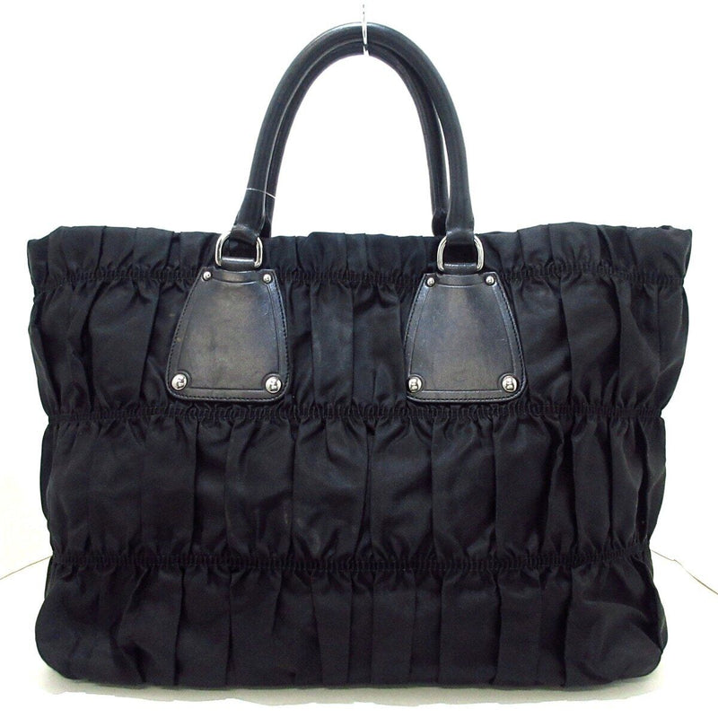 Prada Gathered Bag Black Nylon