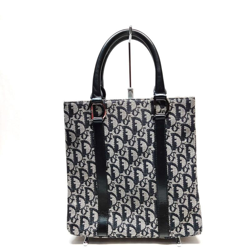 Christian Dior Hand Bag Black Canvas