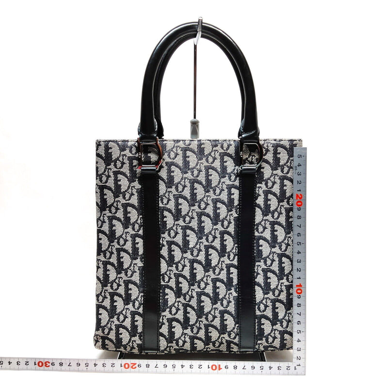 Christian Dior Hand Bag Black Canvas