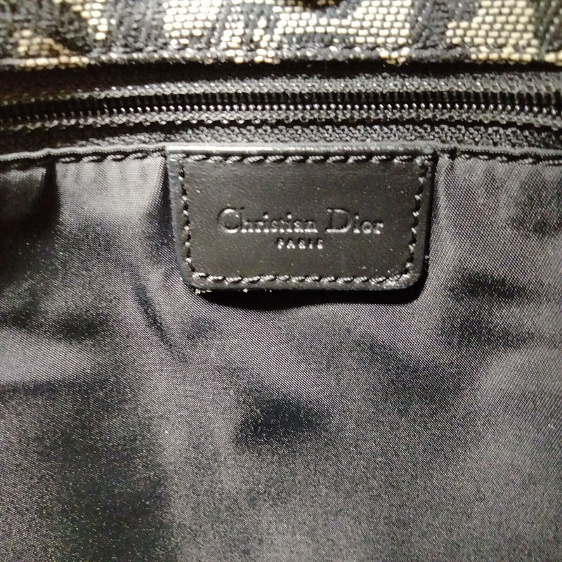 Christian Dior Hand Bag Black Canvas