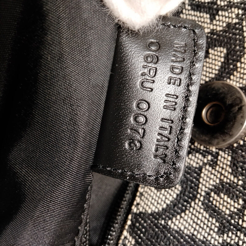 Christian Dior Hand Bag Black Canvas