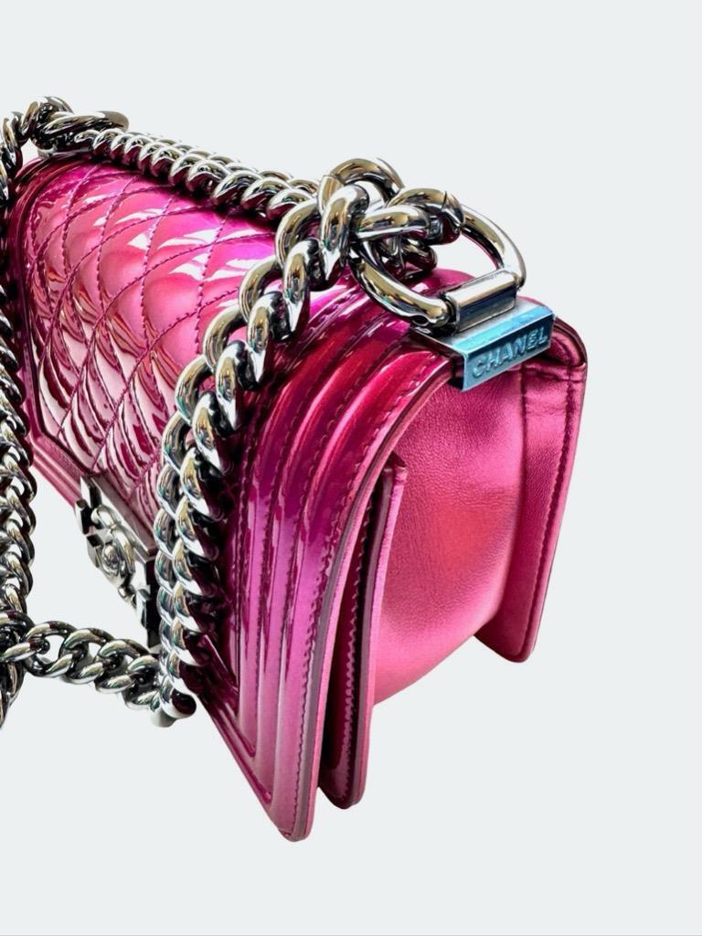 Chanel Boy Bag Fuchsia Small Patent
