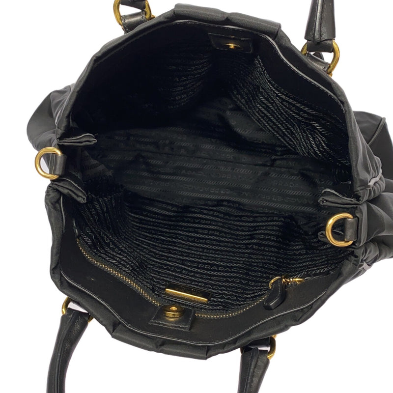 Prada Tote Bag Black Nylon Leather