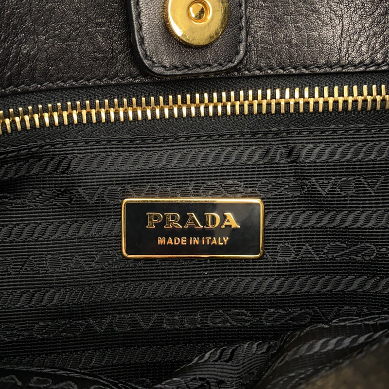 Prada Tote Bag Black Nylon Leather