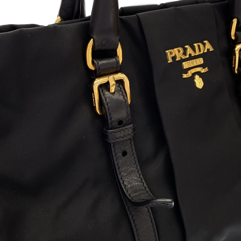 Prada Tote Bag Black Nylon Leather